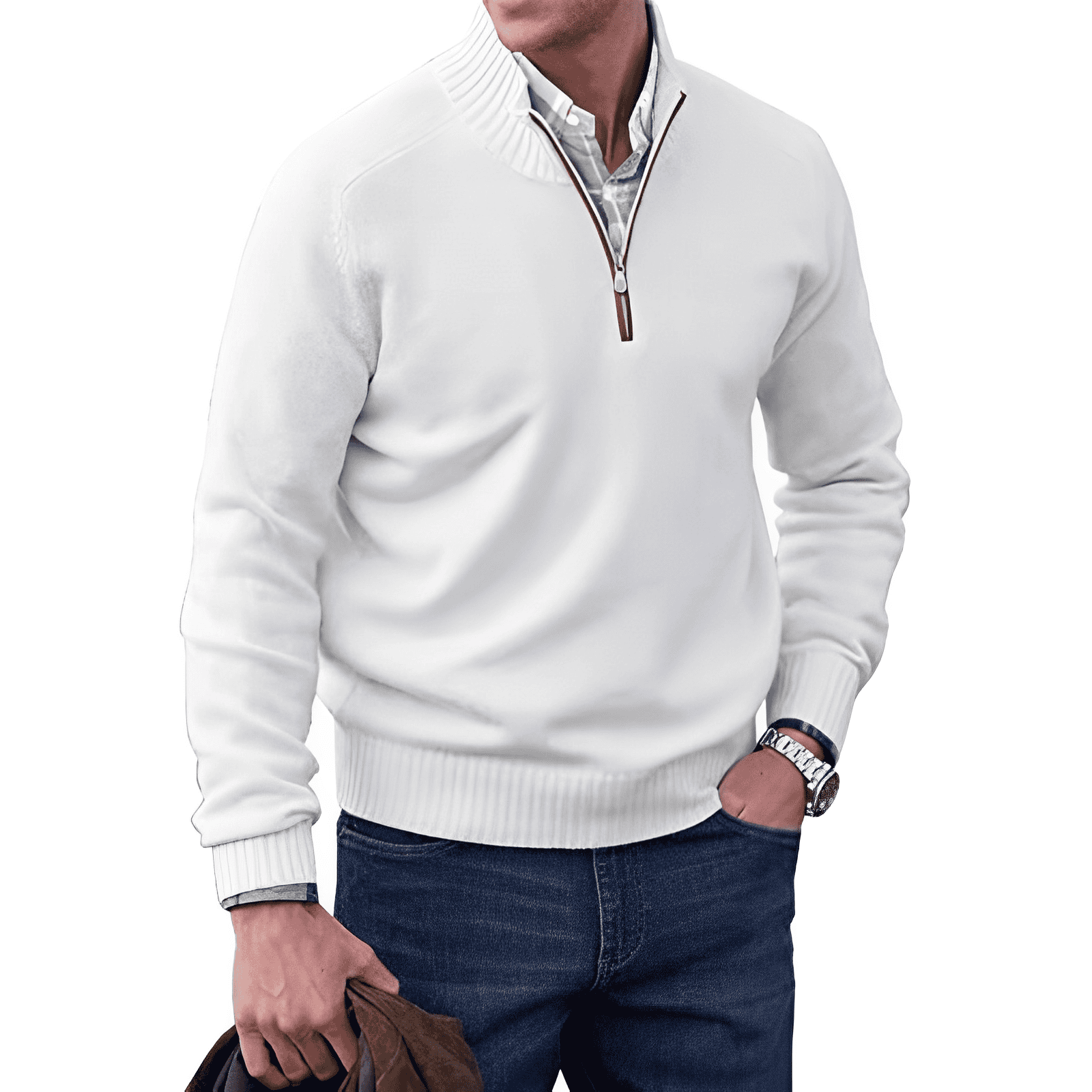 James – Stylischer Pullover mit halbem Reißverschluss